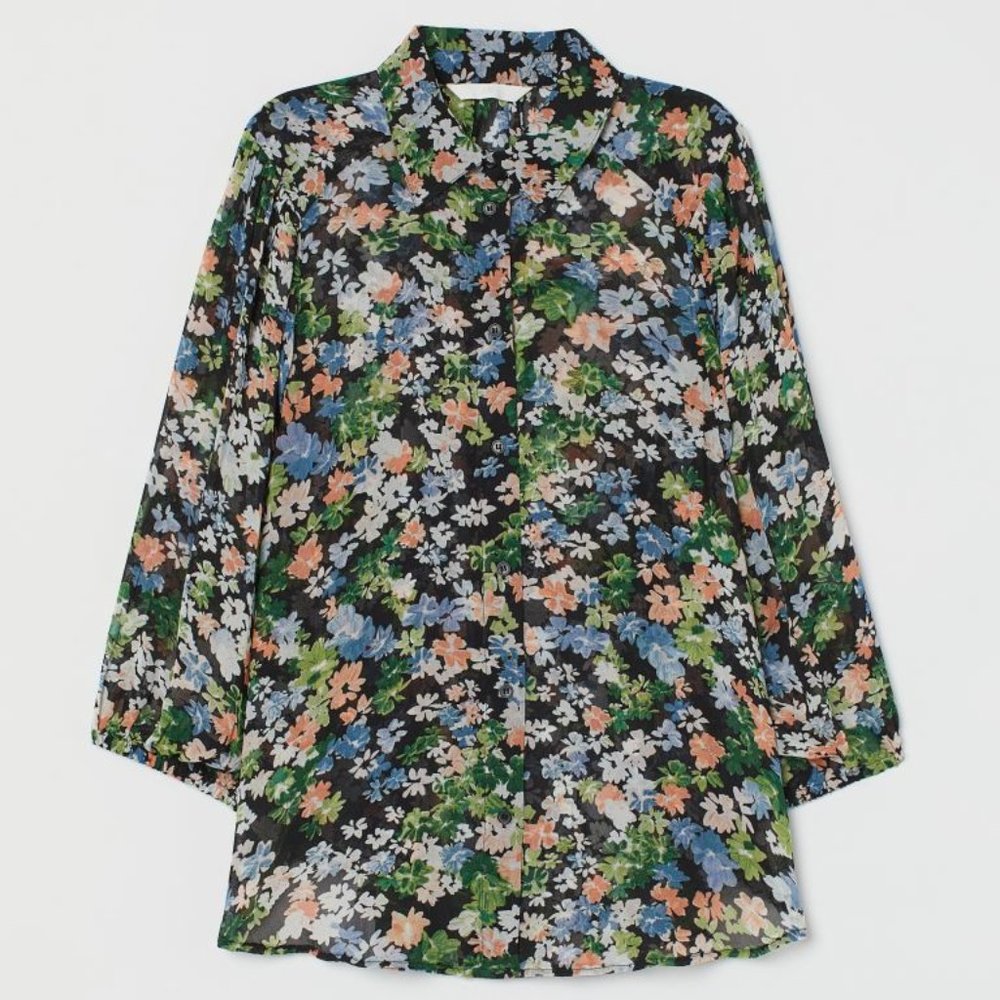 H&M Floral Chiffon Blouse
